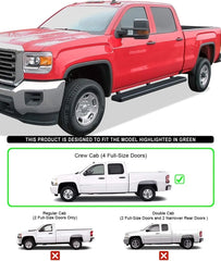 Lkonwee 5" Running Boards Side Steps Black For 01-13 Chevy Silverado GMC Sierra Crew Cab